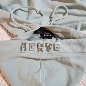 Herve Leger Sage Green Crop Hoodie - NWT!!